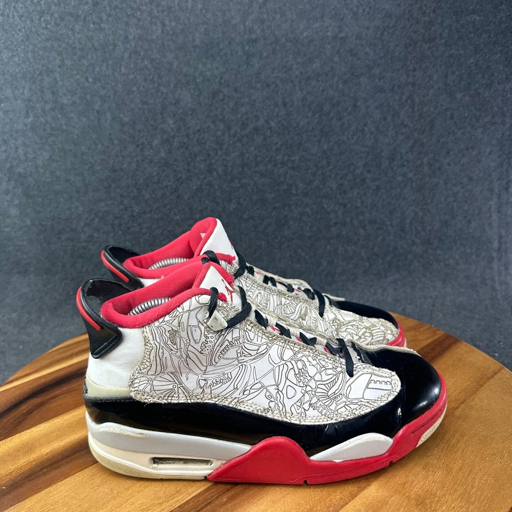 Nike Kids Air Jordan Dub Zero DV1360-160 White Red Black Sneaker Shoes Size 5Y